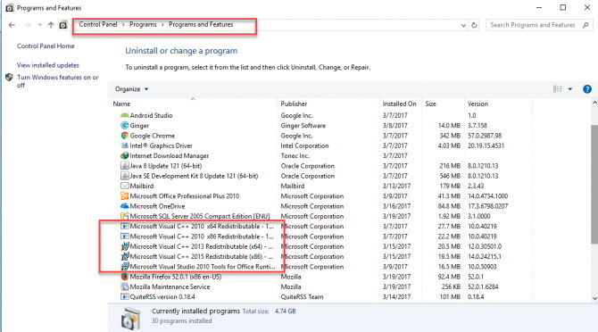Download Microsoft Visual C++ Redistributables (All Versions) 1 Finding Visual C++ Redistributable in Installed Programs
