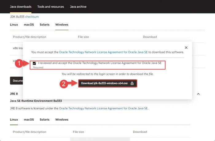 Accept license and download