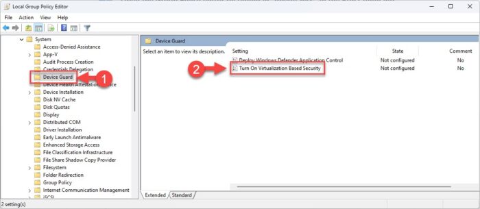 Access VBS policy