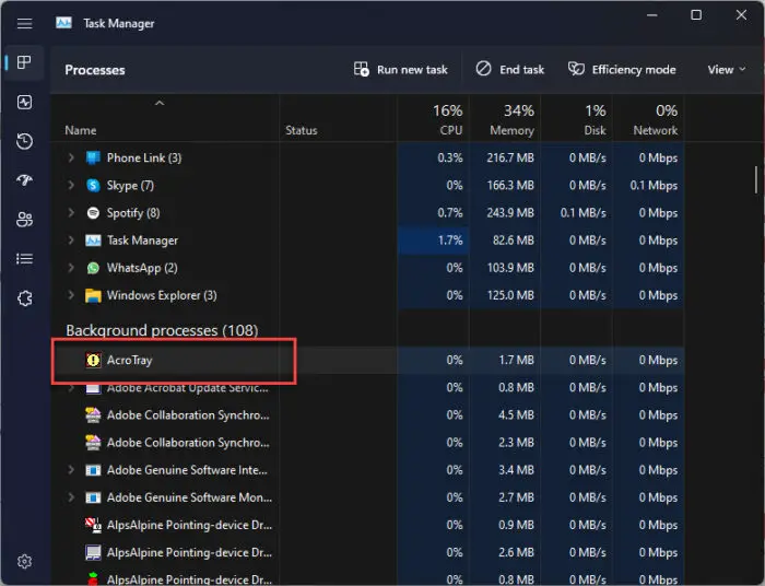 What Is AcroTray And How To Disable It 2 AcroTray process running in the background