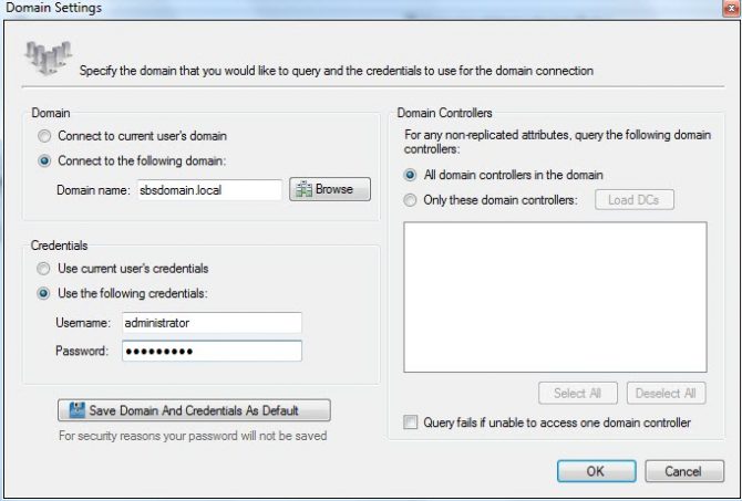 AD Info domain settings AD Info domain settings