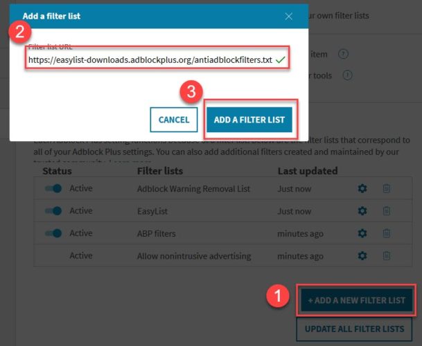 What is Adblock Warning Removal List And How To Add It In Your Browser 3 Add filter list