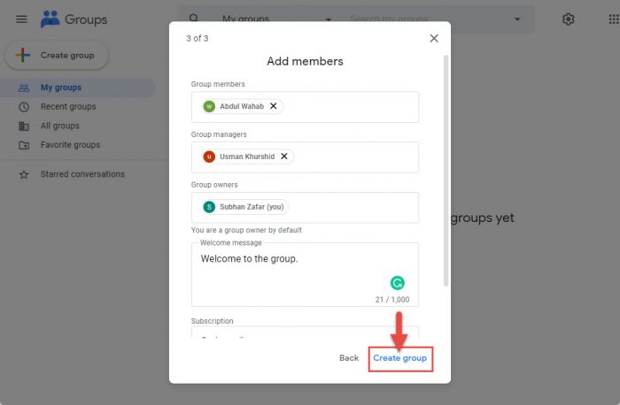 Add members and assign privileges
