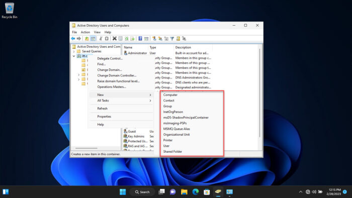 How To Install & Use Active Directory Users And Computers (DSA.msc) Snap-In On Windows 11/10 13 Add new computer users OUs using ADUC snap in