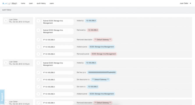 LightMesh IPAM audit history LightMesh IPAM audit history
