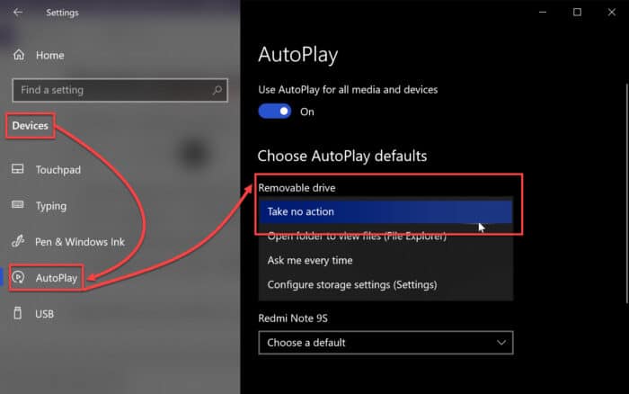 Remove Virus From USB Flash Drive Using Command Prompt (CMD) 3 autoplay settings in Windows 10