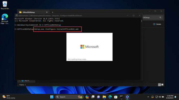 Begin the Office 2024 LTSC preview installation
