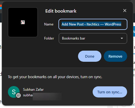 How To Export & Import Bookmarks In Chrome, Edge, Firefox, Vivaldi, Opera 1 Bookmark tab with shortcut