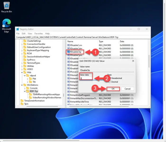 Change Value Data for fDisableClip 2