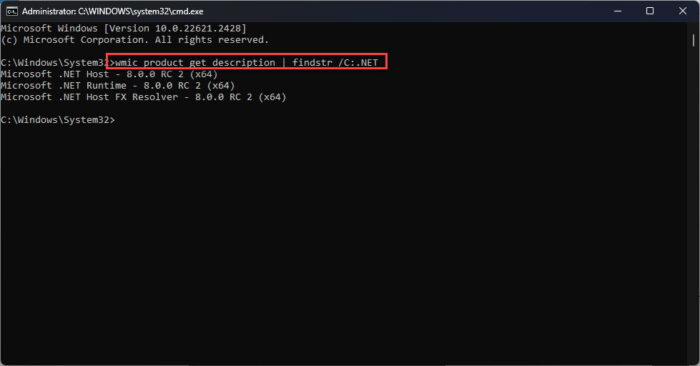 Download .NET 8 Release Candidate 2 (Offline Installers) 3 Check installed NET version