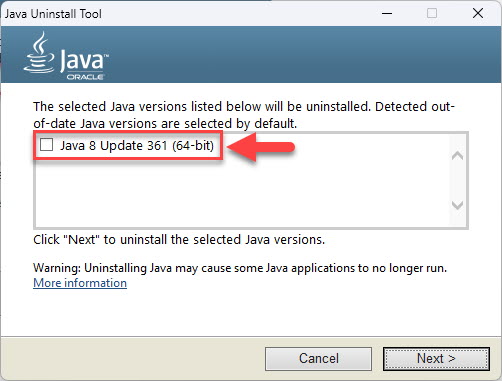 Download Java 8 Update 361 (Offline Installers) 7 Check installed Java version