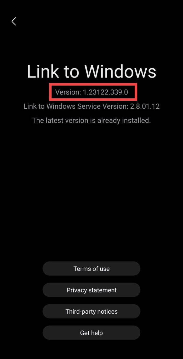 Check Link to Windows version