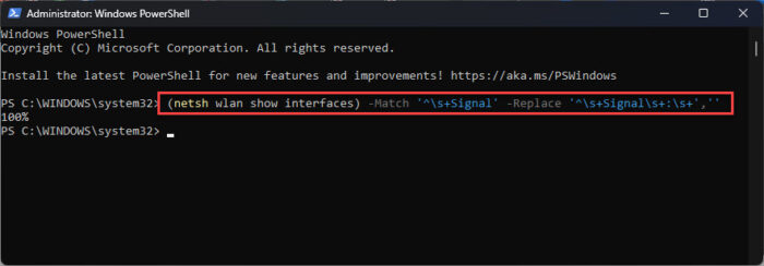 How To Check Wi-Fi Signal Strength On Windows 11 2 Check Wi Fi signal strength from Windows PowerShell