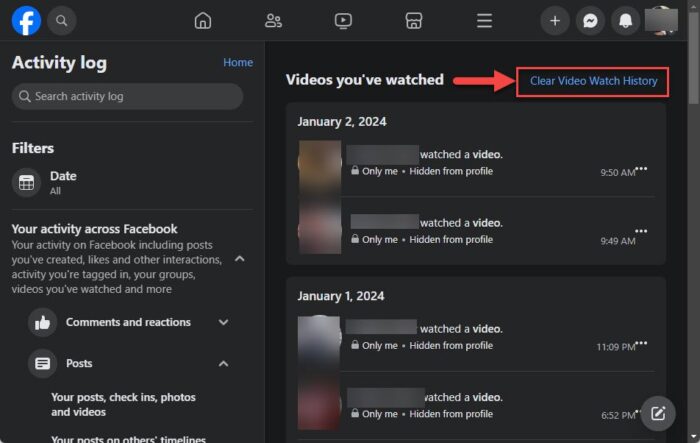 How To Find Recently Watched Videos On Facebook For Desktop, Android, iOS 7 Clear all watched video history on Facebook web