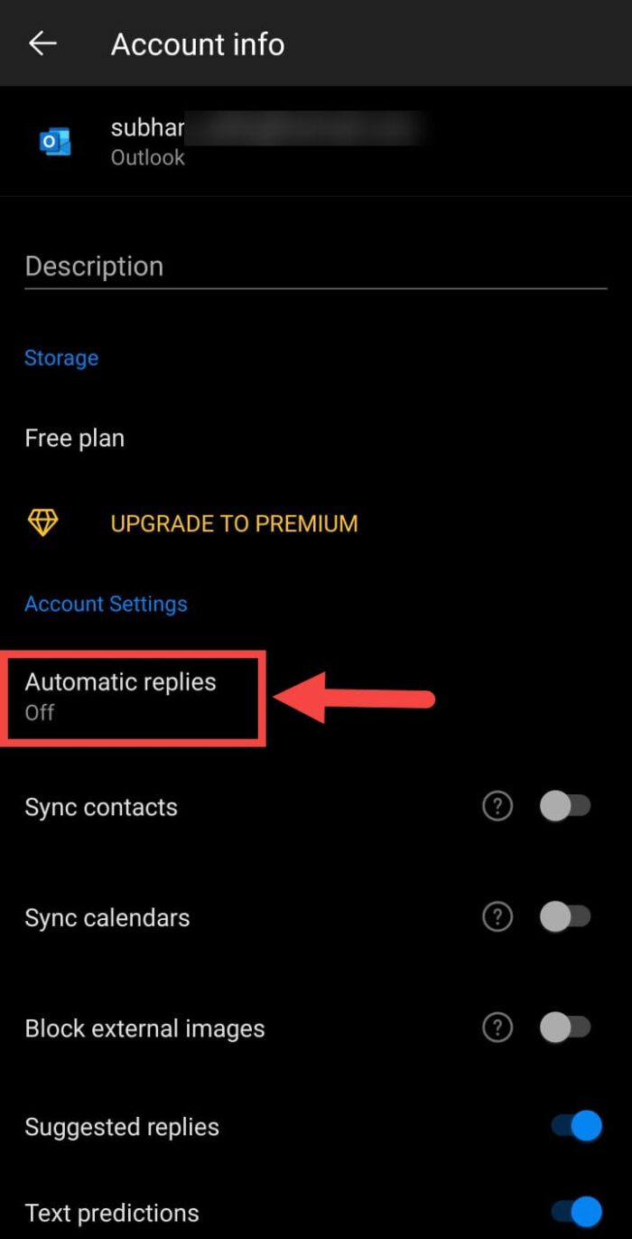 Click Automatic replies