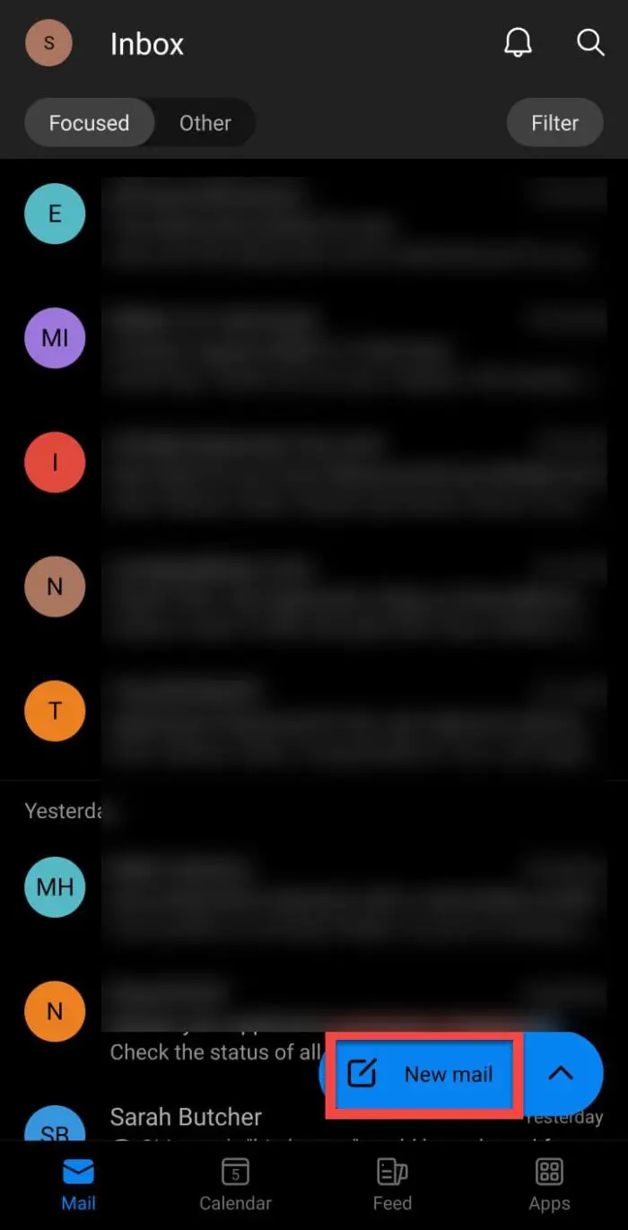 Click new email