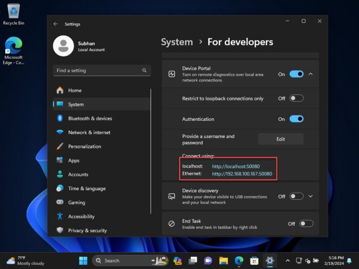 How To Enable And Use Windows 11 Device Portal (WDP) 9 Connection URLS