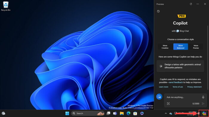 Move The Copilot Icon To System Tray/ Notification Area On Windows 11 7 Copilot icon in the system tray