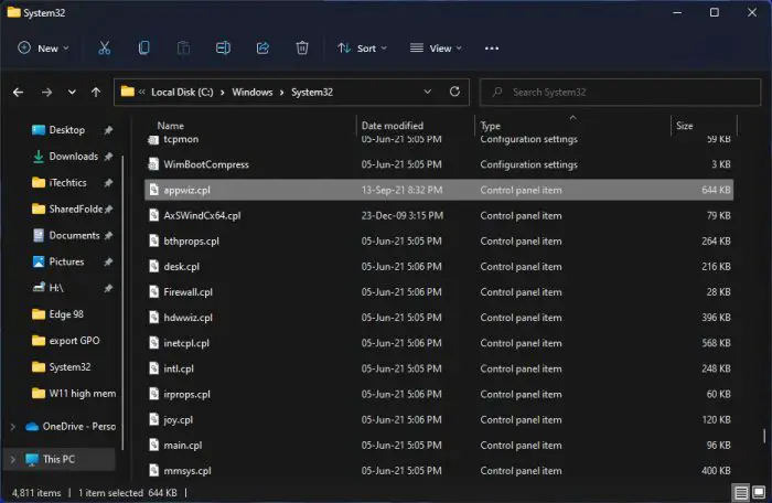 List of Windows Control Panel Applets (CPL Files) 2 CPL files system32