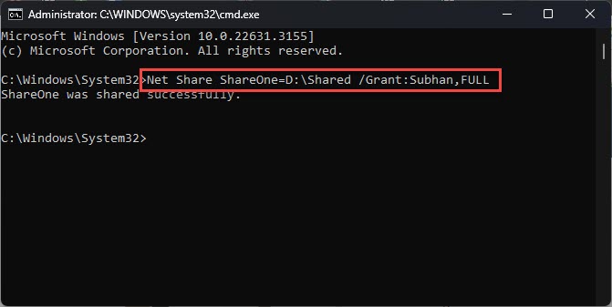 How To View, Create, Delete Network Shares Using Windows Command Prompt 2 Create a shared folder with Command Prompt