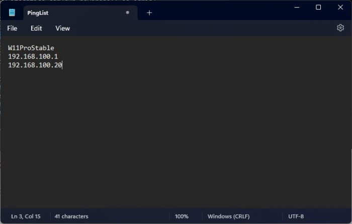 Create a text file