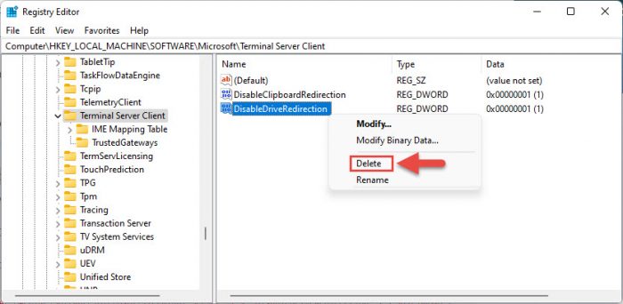 How To Enable Copy Paste and Add Local Partitions to Remote Desktop Session 28 delete
