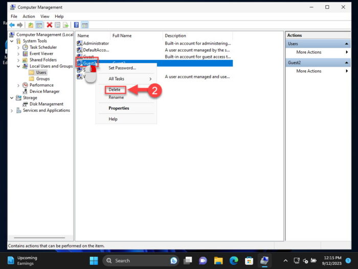 How To Enable And Create Guest Account On Windows 10, 11 16 Delete guest account from management console