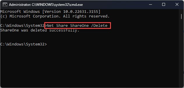 How To View, Create, Delete Network Shares Using Windows Command Prompt 5 Delete shared network folder using Comman Prompt