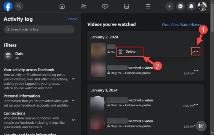 How To Find Recently Watched Videos On Facebook For Desktop, Android, iOS 6 Delete specific video entry from watch history on Facebook web