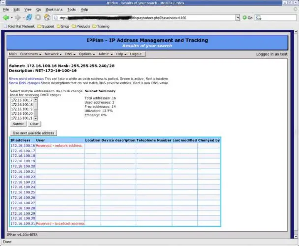 IP Plan Display Network IP Plan Display Network