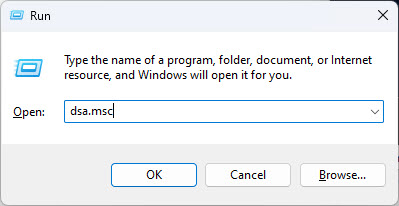 How To Install & Use Active Directory Users And Computers (DSA.msc) Snap-In On Windows 11/10 8 Open Active Directory Users and Computers snap-in from Run Command box
