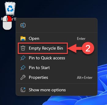 How To Delete/Empty The Hidden Recycle Bin ($RECYCLE.BIN) Folder On Windows 11 Empty the recycle Bin