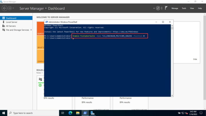How To Enable HTTP/3 For IIS On Windows Server 2022 3 Enable cipher