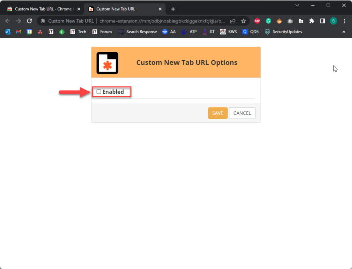 Enable extension