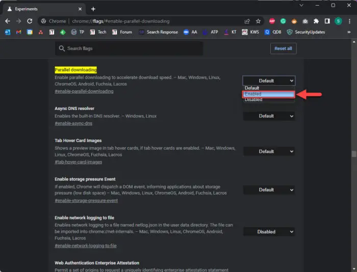 Enable Parallel Downloading in Chrome