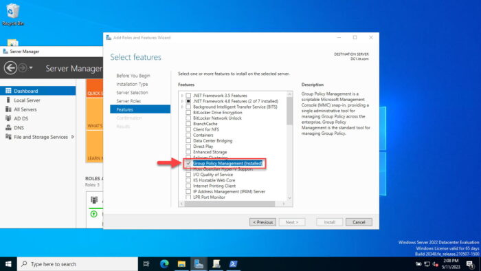 Ensure Group Policy Management Tools are installed