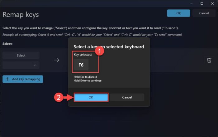 Enter your preferred key for Copilot