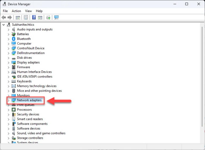 Expand Network Adapters