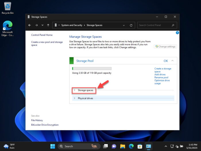 Expand Storage Spaces
