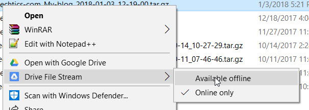 File Stream feature Make available offline File Stream feature Make available offline