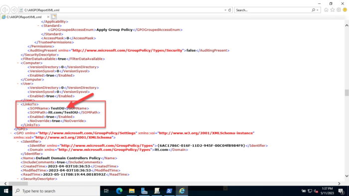 Find GPO linked to OUs