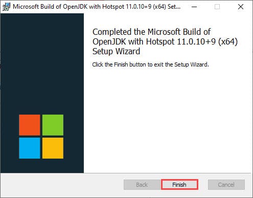 Download and Install OpenJDK 11 on Windows 10 5 finish