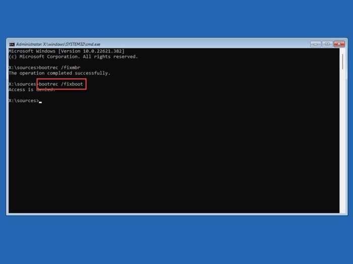 Fix boot with Bootrec
