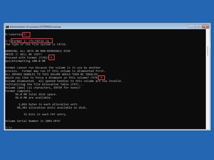 Format the partition