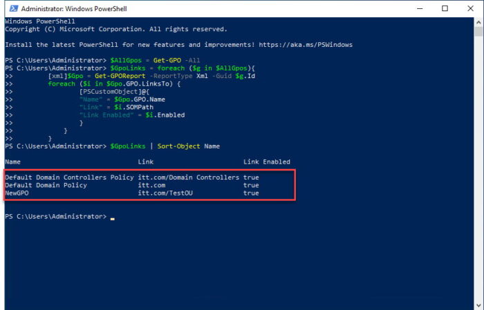 How To Generate Group Policy Object (GPO) Reports Using PowerShell - A Detailed Guide 13 Generate list of all GPOs and linked OUs
