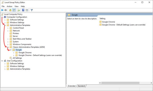 How to Configure Google Chrome using Group Policy in Windows 10 4 google