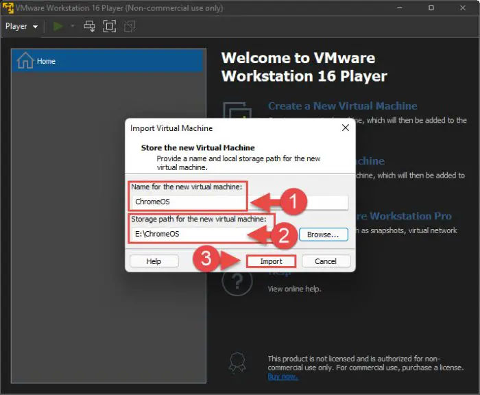 Set a name for the ChromeOS VM