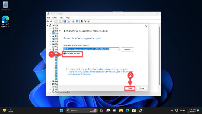 Include subfolders