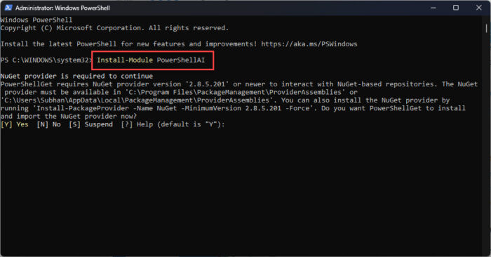 Install the PowerShellAI module