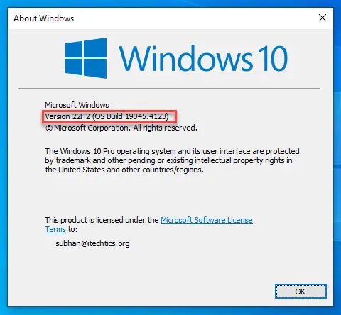 Windows 10 KB5034843 Cumulative Update Released With Direct URL Sharing Through Windows Share 1 KB5034843 installed successfully